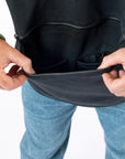 Closeup of Spoonie Signature Pocket, showing storage and abdomen access
