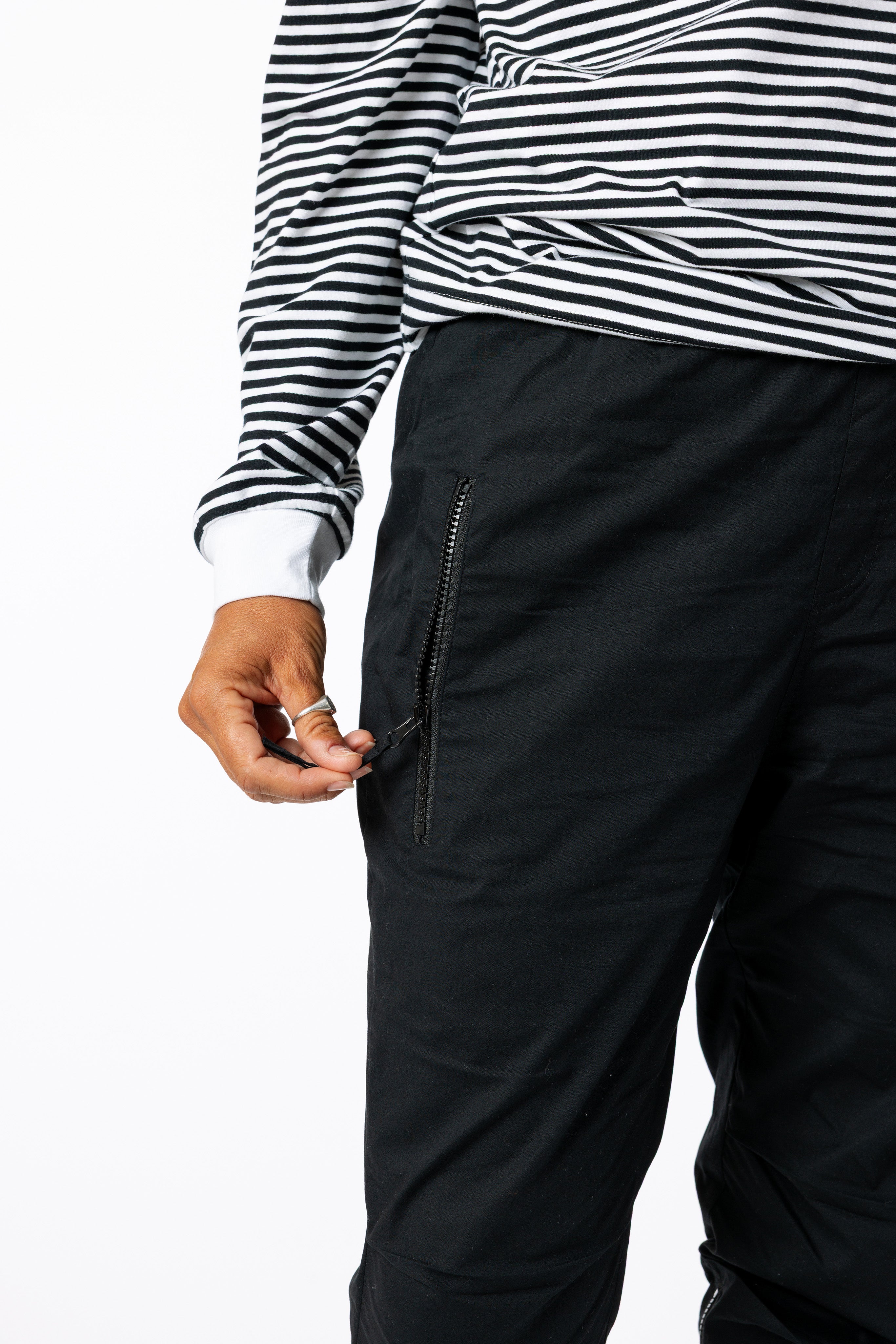 Black Adult Ankle Zip Access Casual Pant – SpoonieThreads