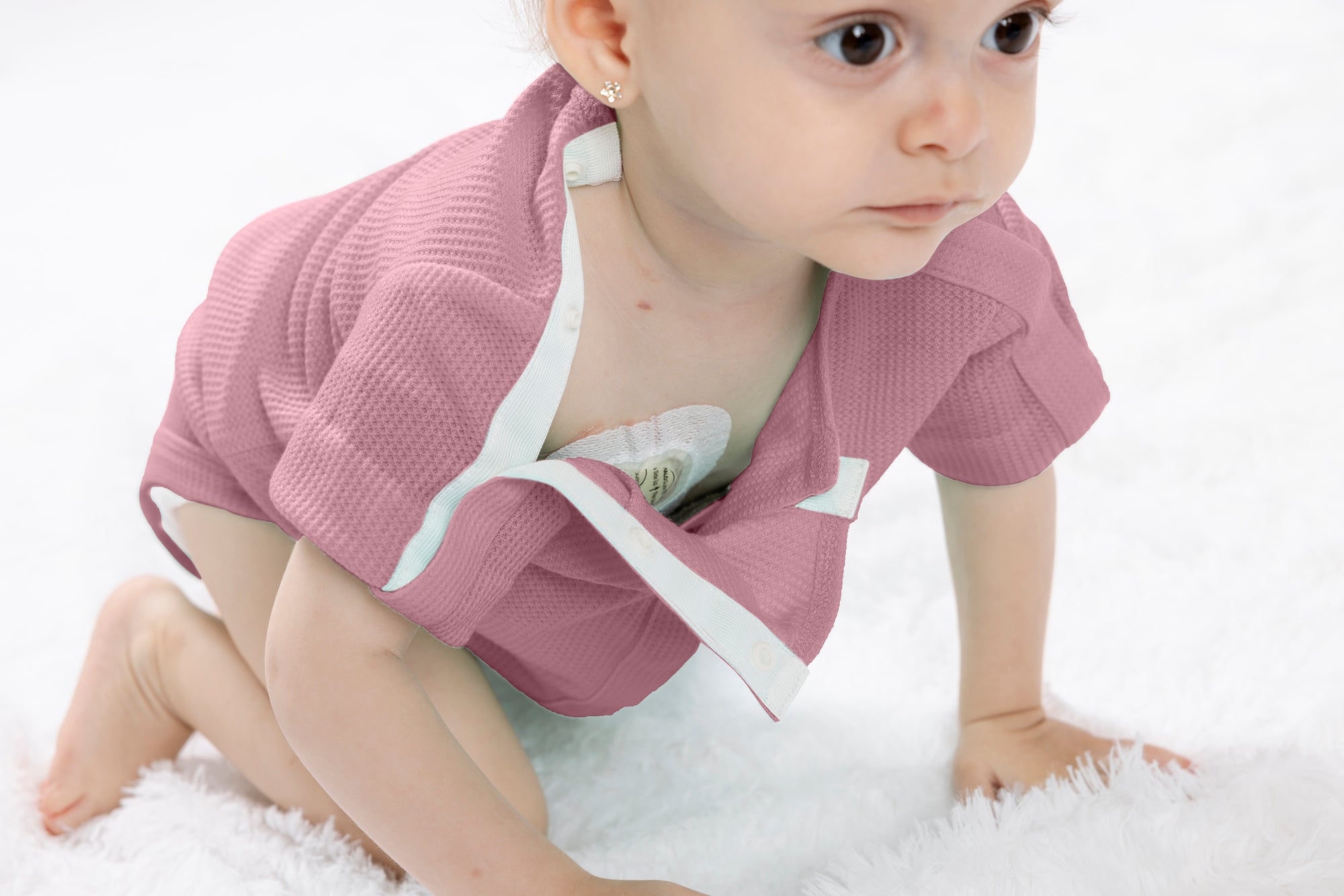 Dusty Pink Waffle Knit Preemie to 4T All-Access Bodysuit