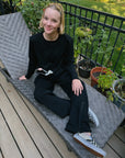 Cienna Ditri in Zip Access Crew Sweatshirt, showcasing device storage