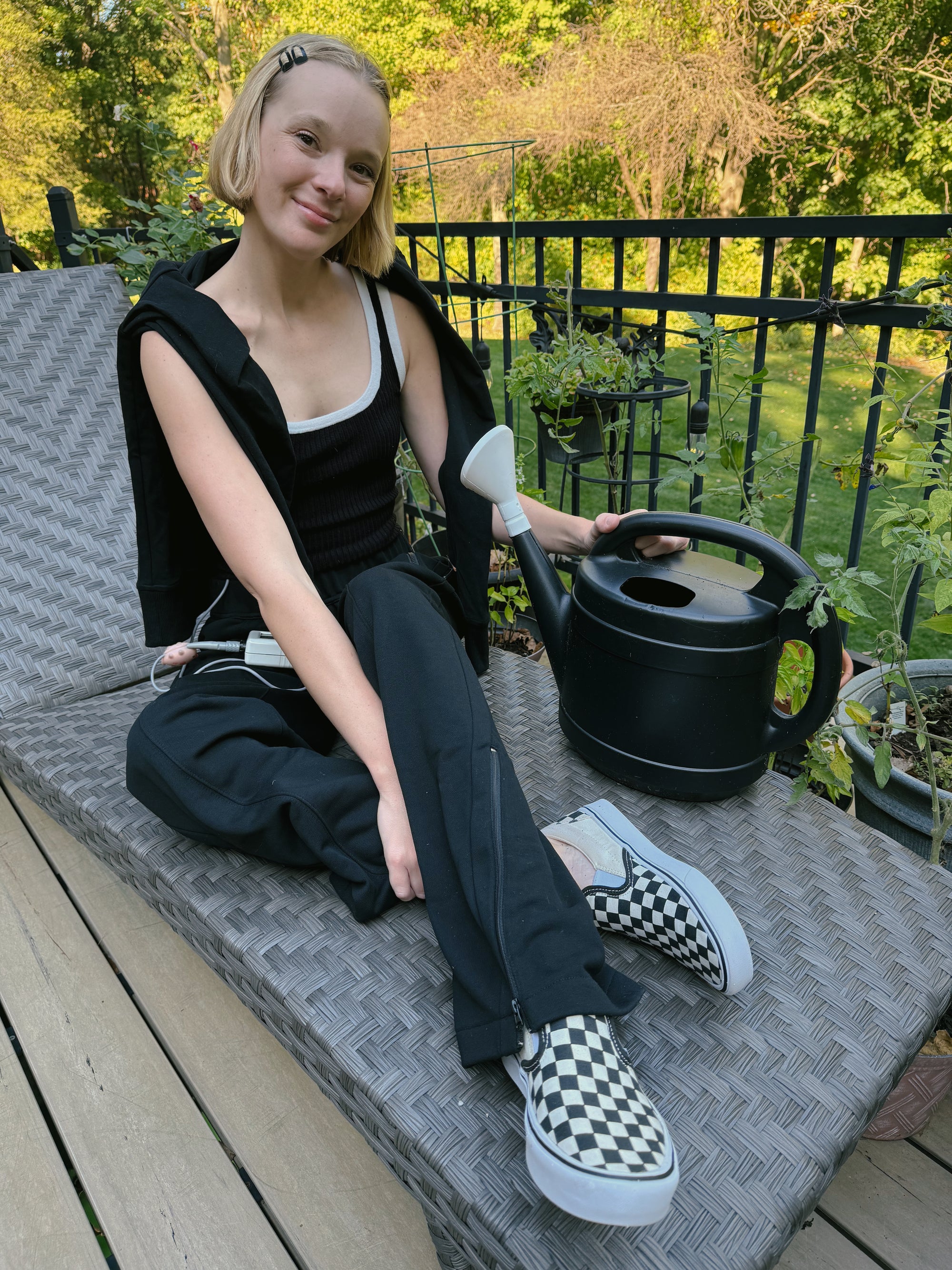 Cienna Ditri in Black Wide Zip Access Pants