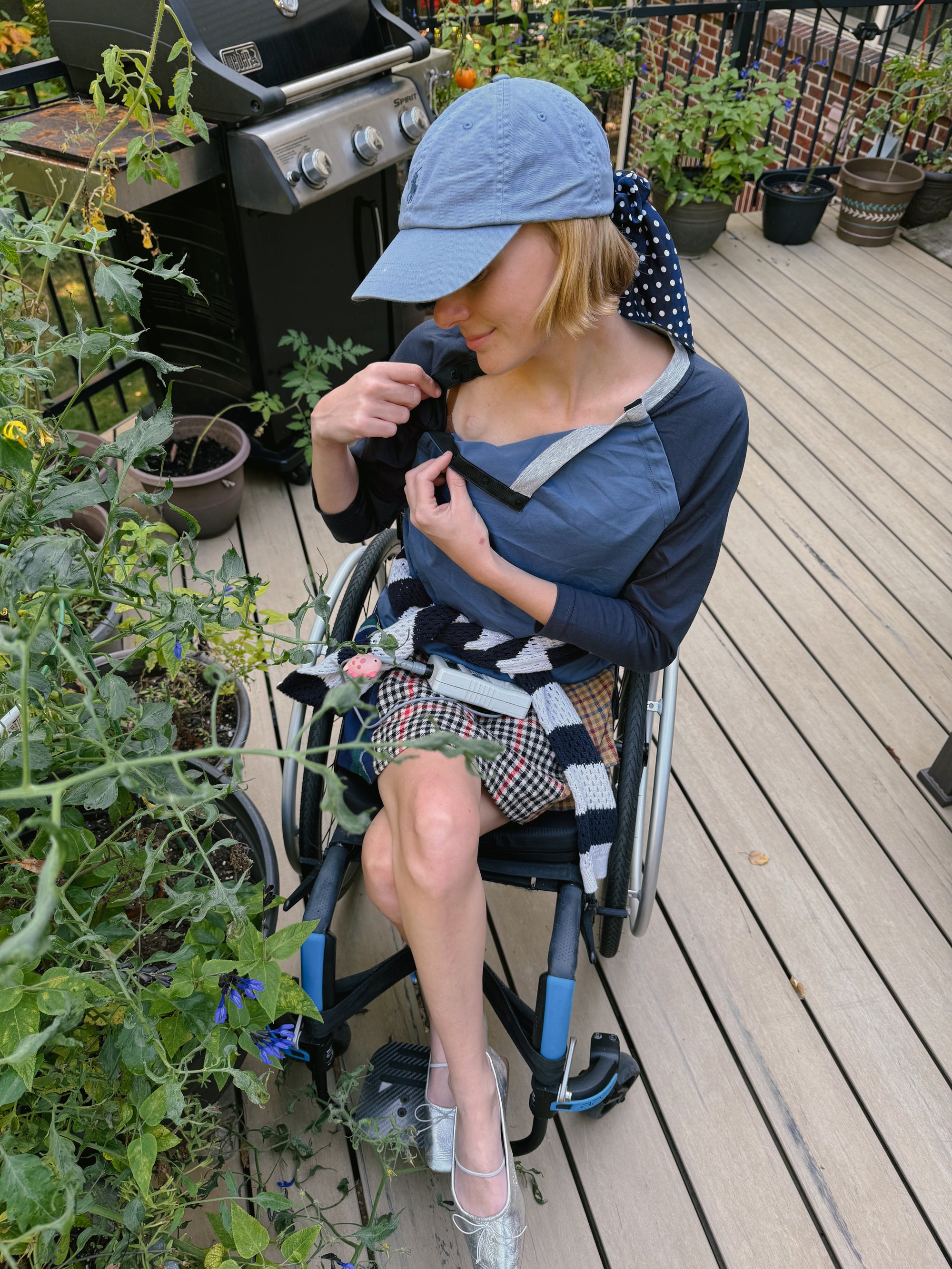 Cienna Ditri in Raglan Chemo Port Access Tee