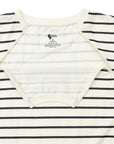 Vanilla Striped Adult Chest Zip Access Long-Sleeve Tee Shirt