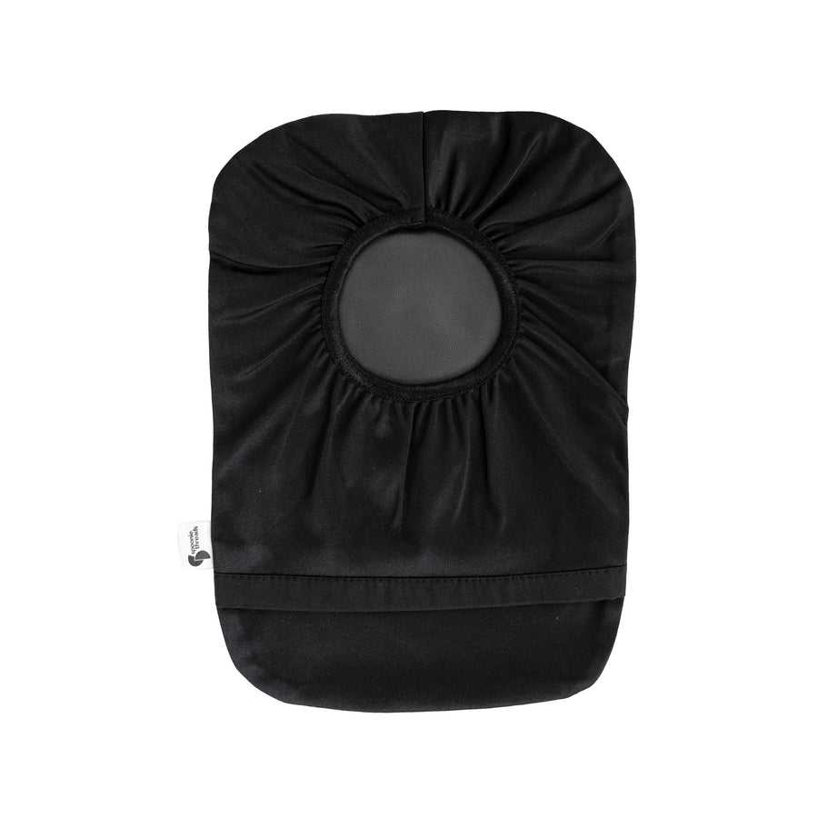 Black "Peace Out #2" Elastic Ostomy Bag Cover