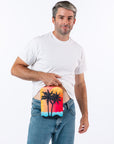 Male model wearing sunset Ostomy Bag Cover