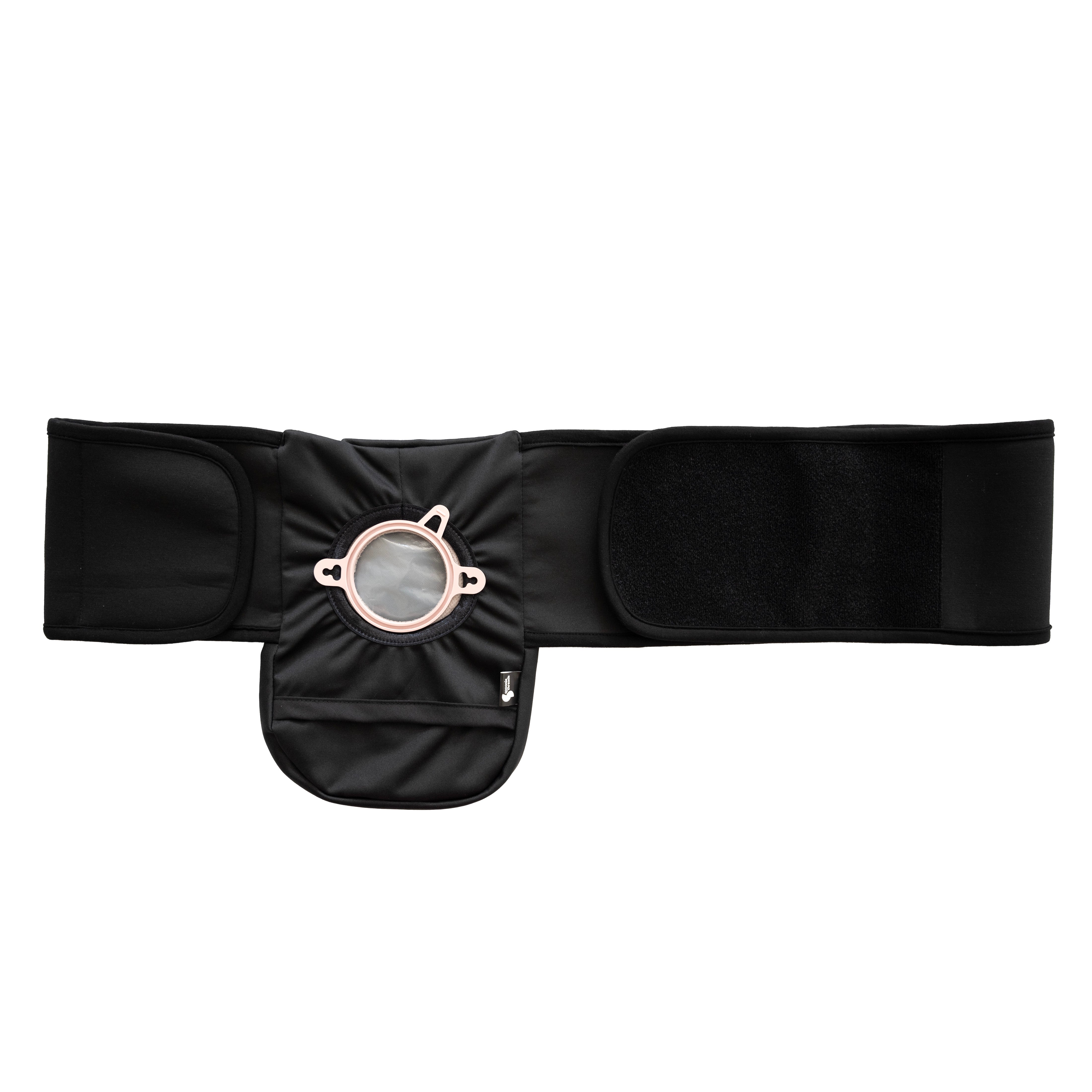 Elastic Ostomy Cover Support Belt | 6&quot;x9&quot; Large | Black | Waists 22&quot; - 59&quot;