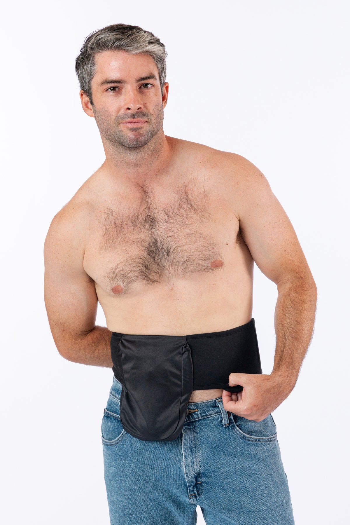 Reed wearing Elastic Ostomy Wrap Support Belt