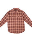 Flat of Pink Denim Plaid Zip Front Shacket