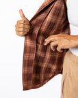 Showing inner pocket of Felt Shacket