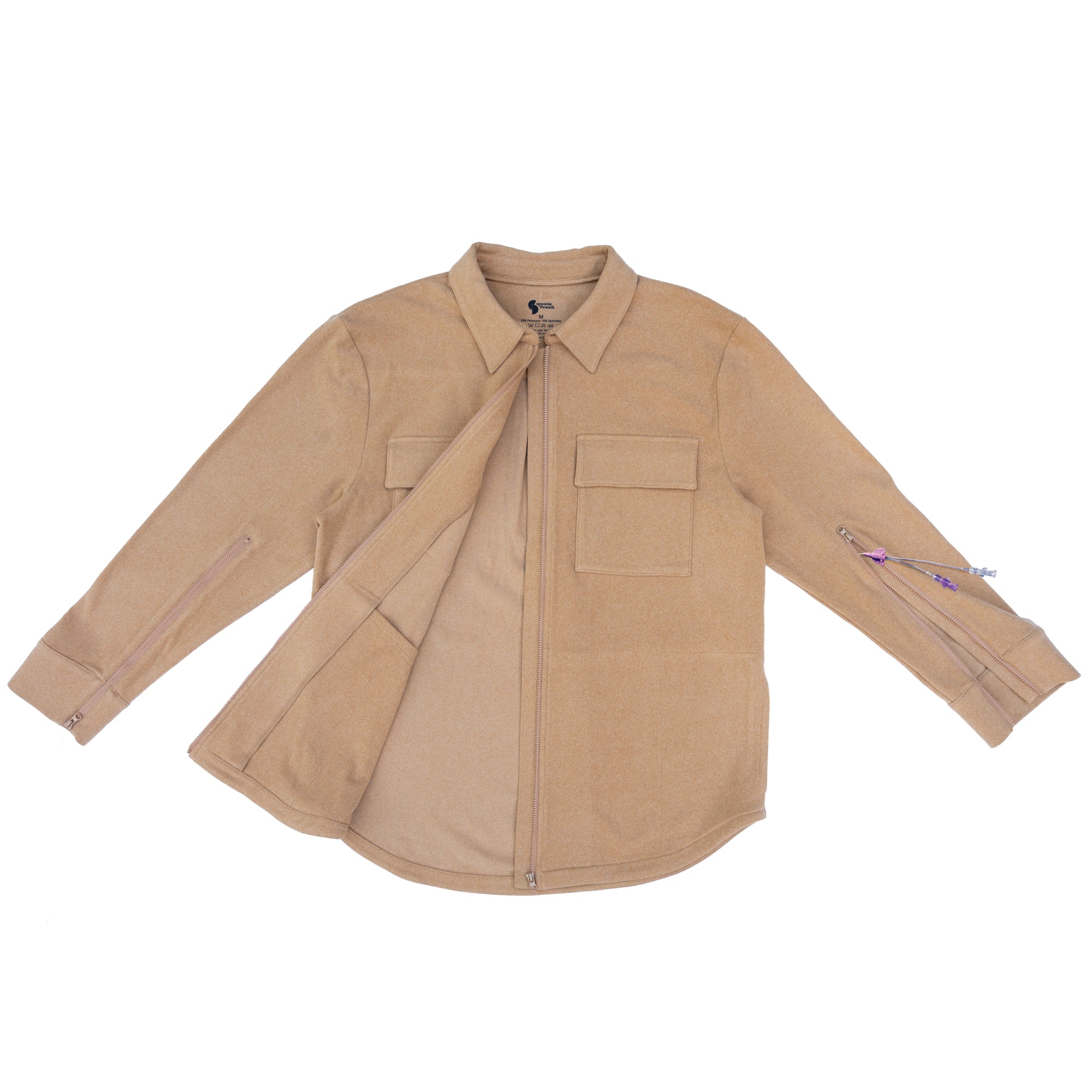 Khaki Shacket with PICC line