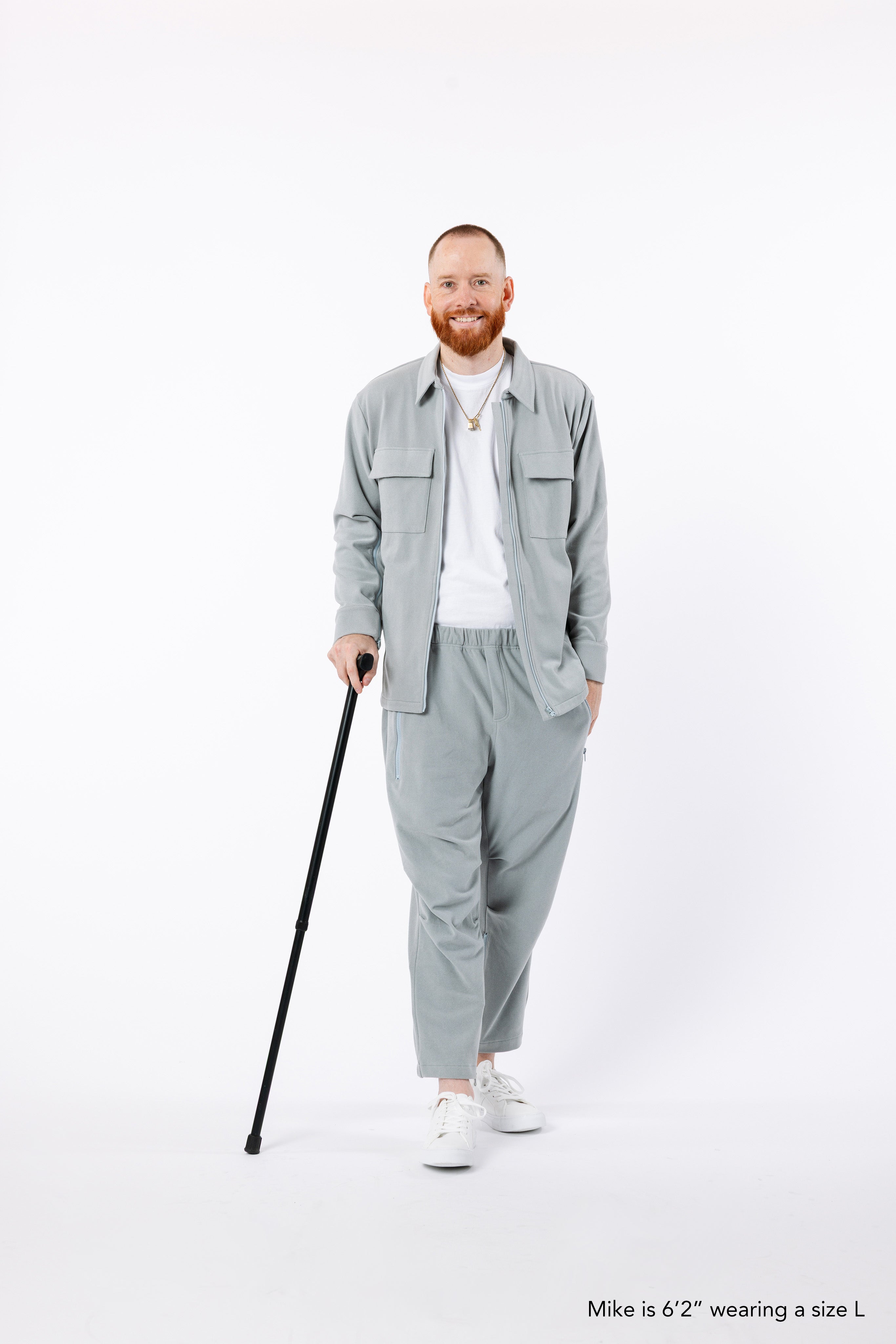 Stone Adult Full Zip Arm Access Felt Shacket – SpoonieThreads
