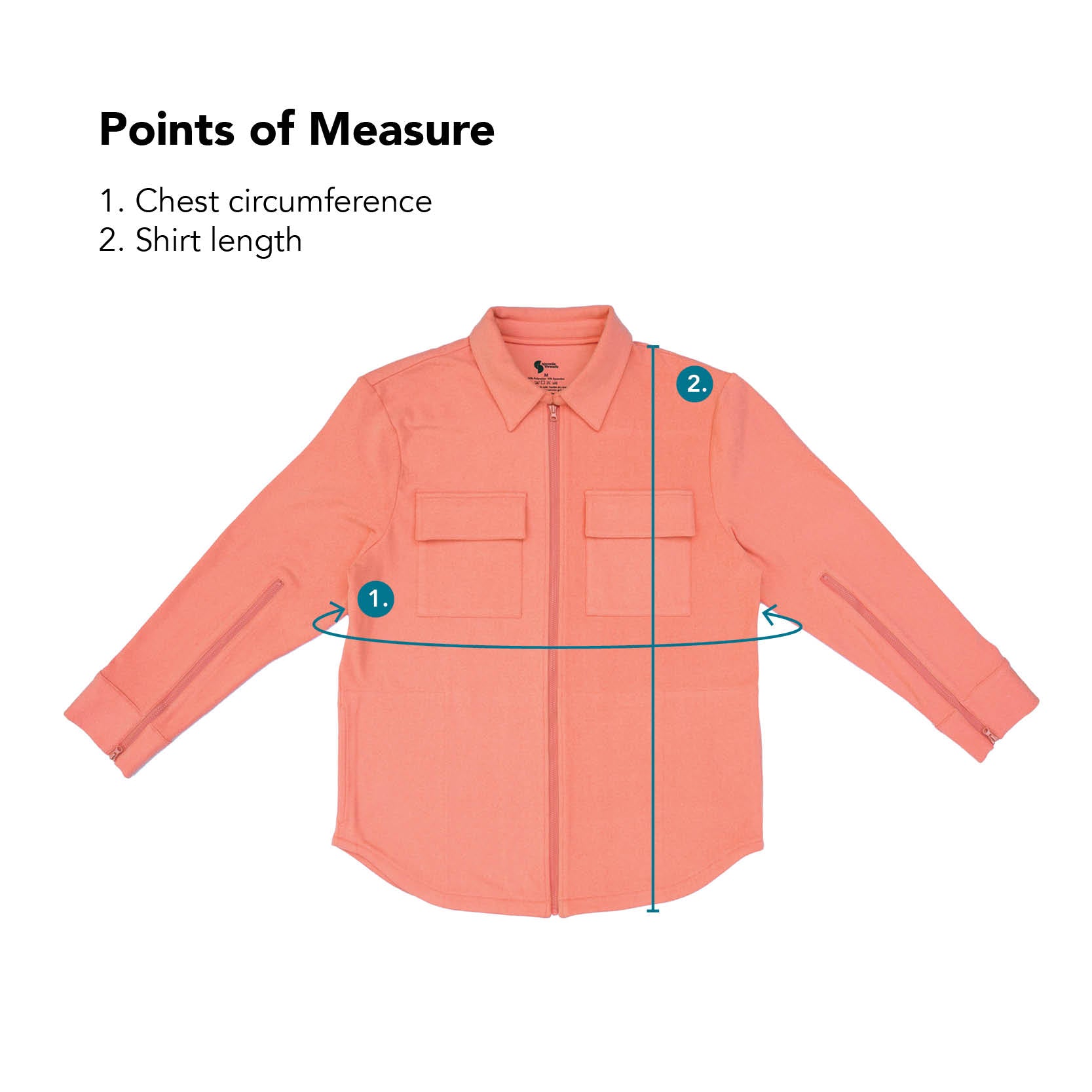 Felt Solid Shacket Points of Measure