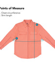 Felt Solid Shacket Points of Measure