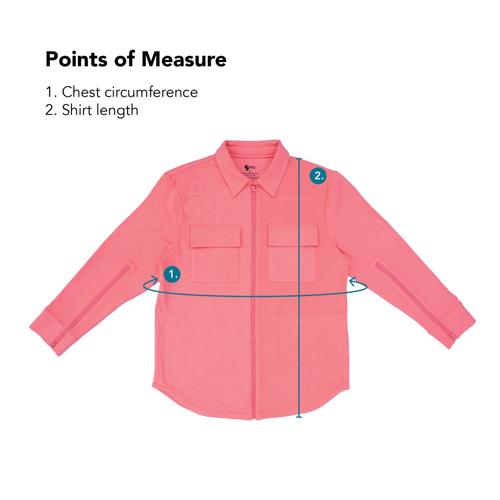 Felt Solid Shacket Points of Measure