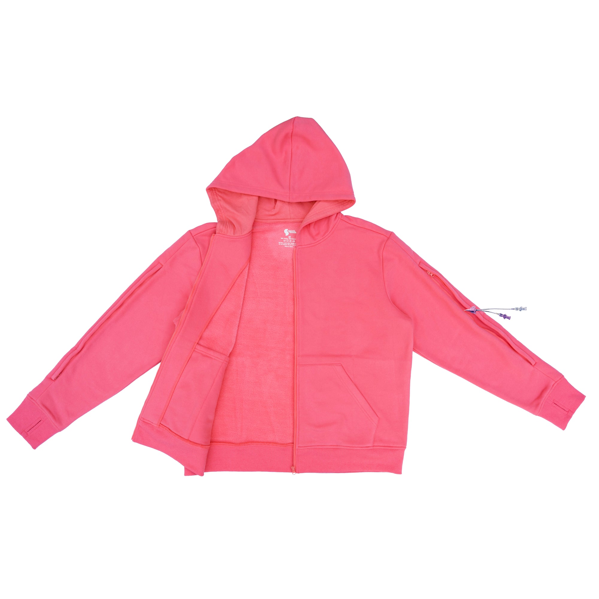 Flat of Sunset Full Zip Hoodie with PICC line