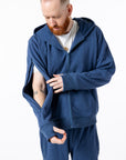 Mike showing open zipper sleeve