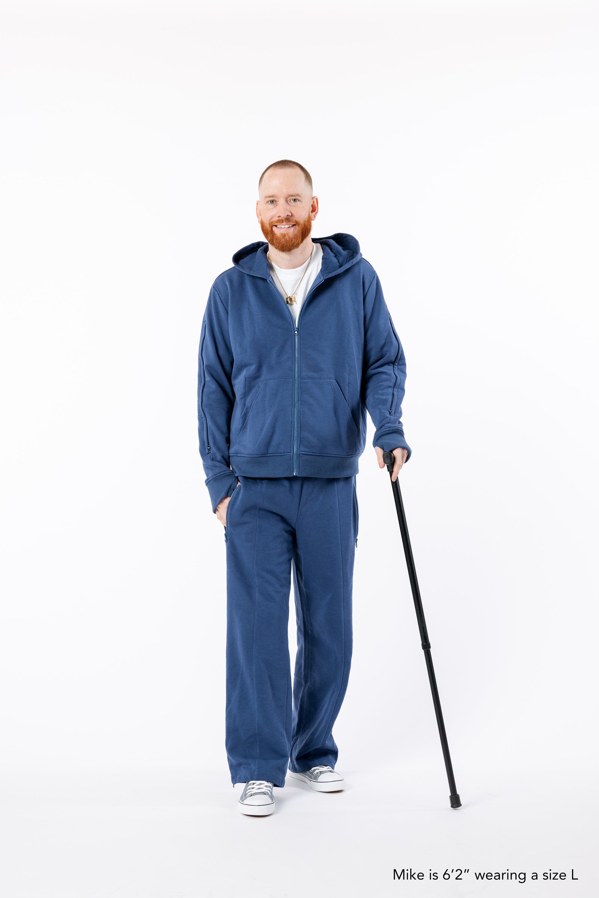 Mike is 6&#39;2&quot; wearing a size L