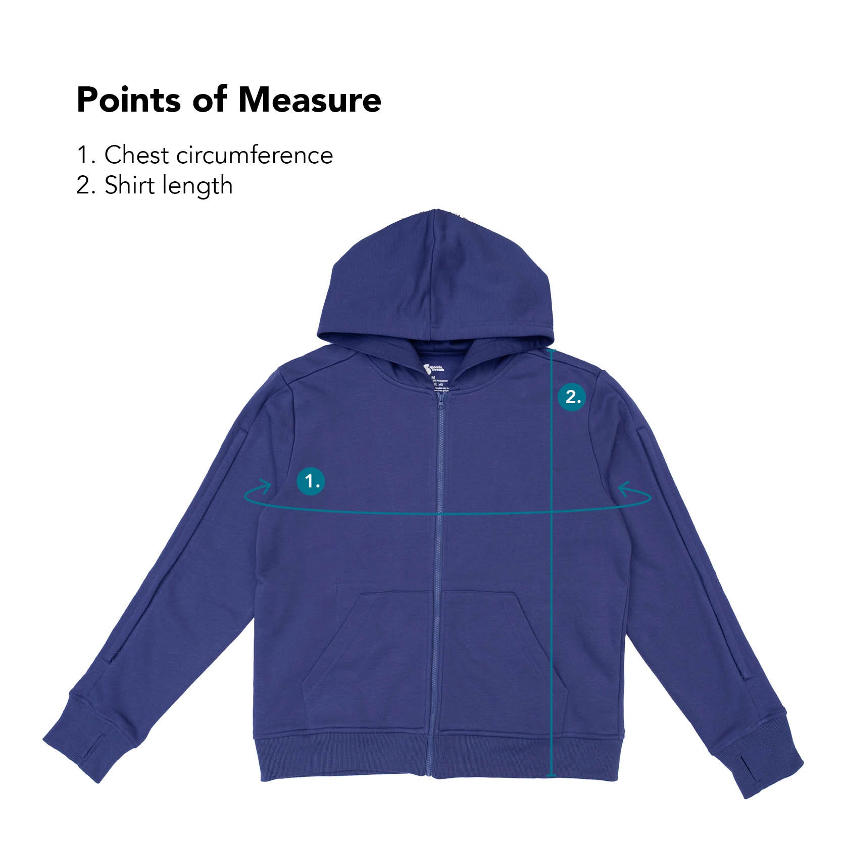 Points of Measure for Full Zip Hoodie