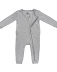 Chunky Rib Heather Gray PJ with open zippers
