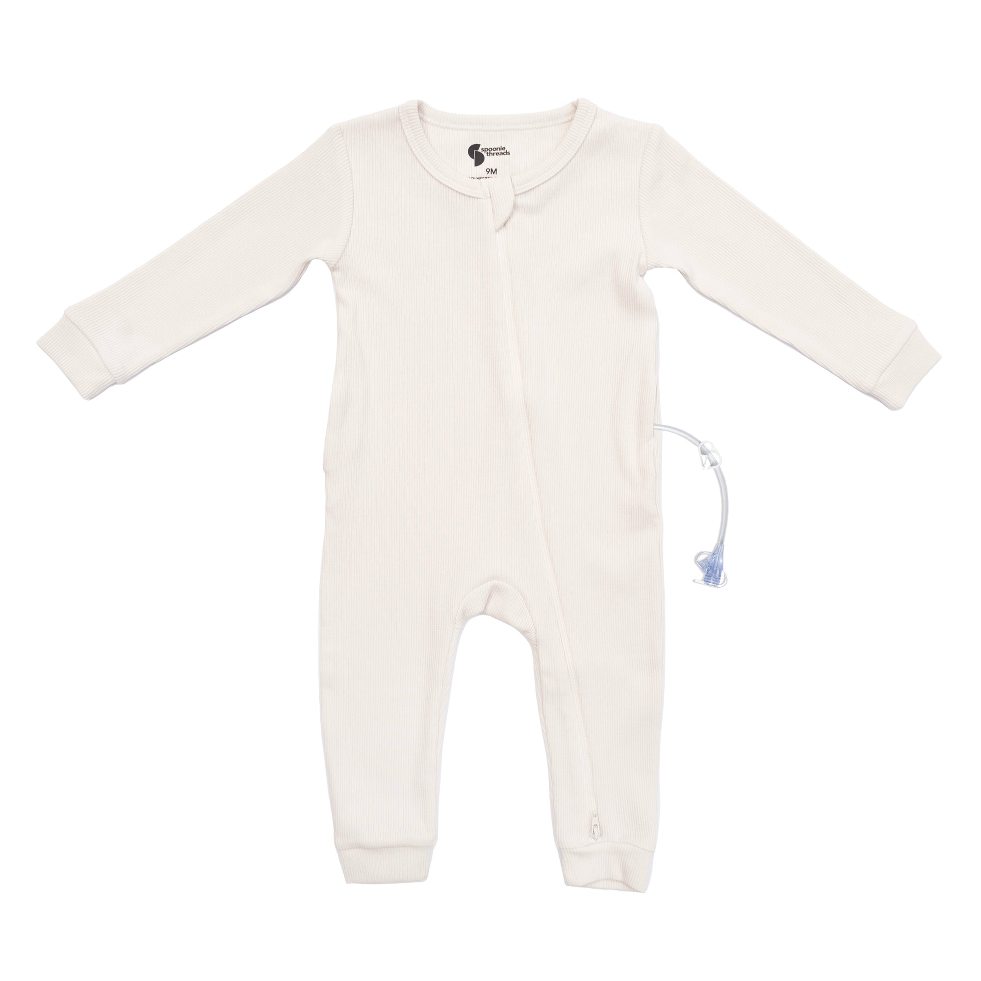 Chunky Rib Vintage White PJ with G-Tube