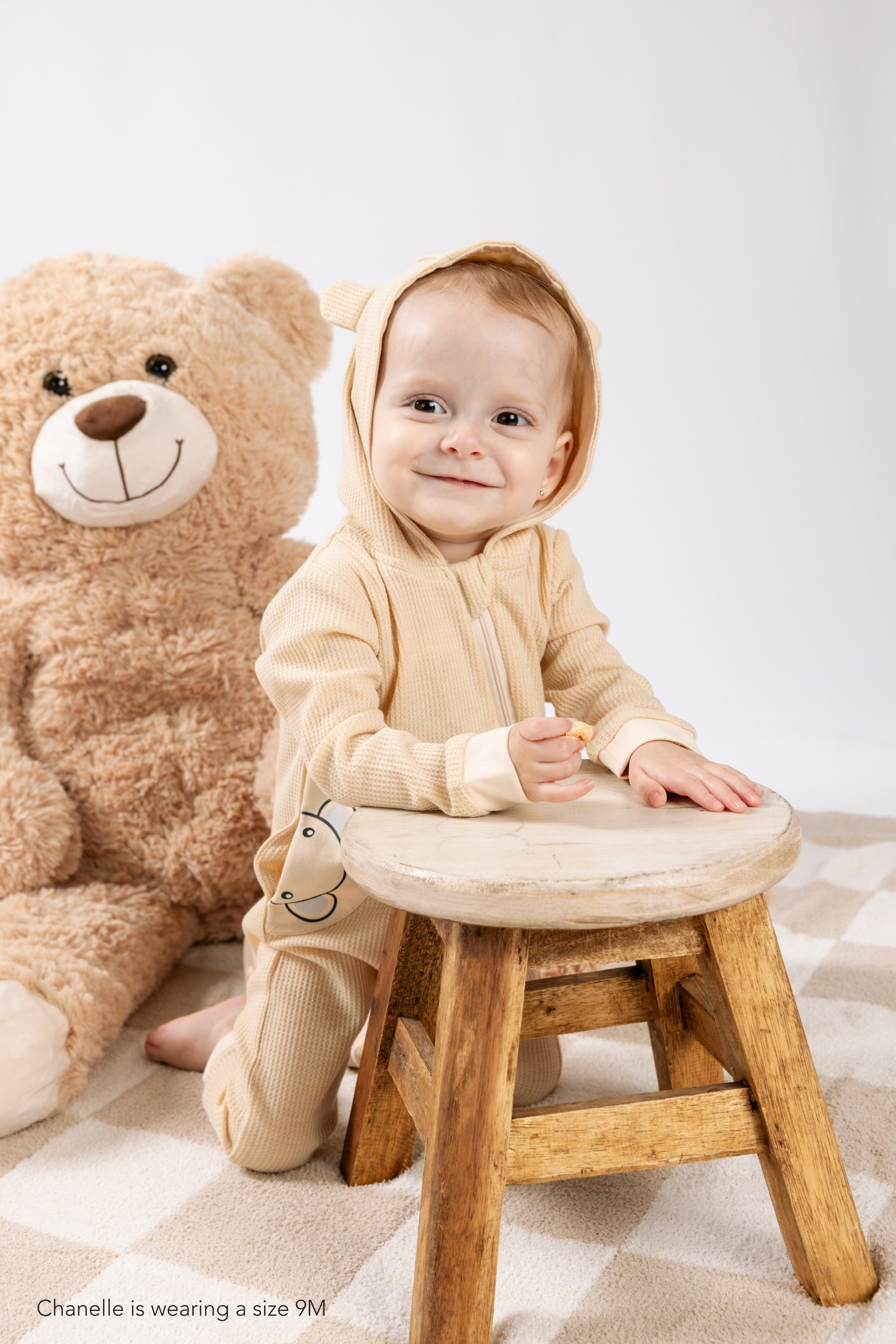 Hoody  Bear Preemie to 4T G-Tube Jumpsuit