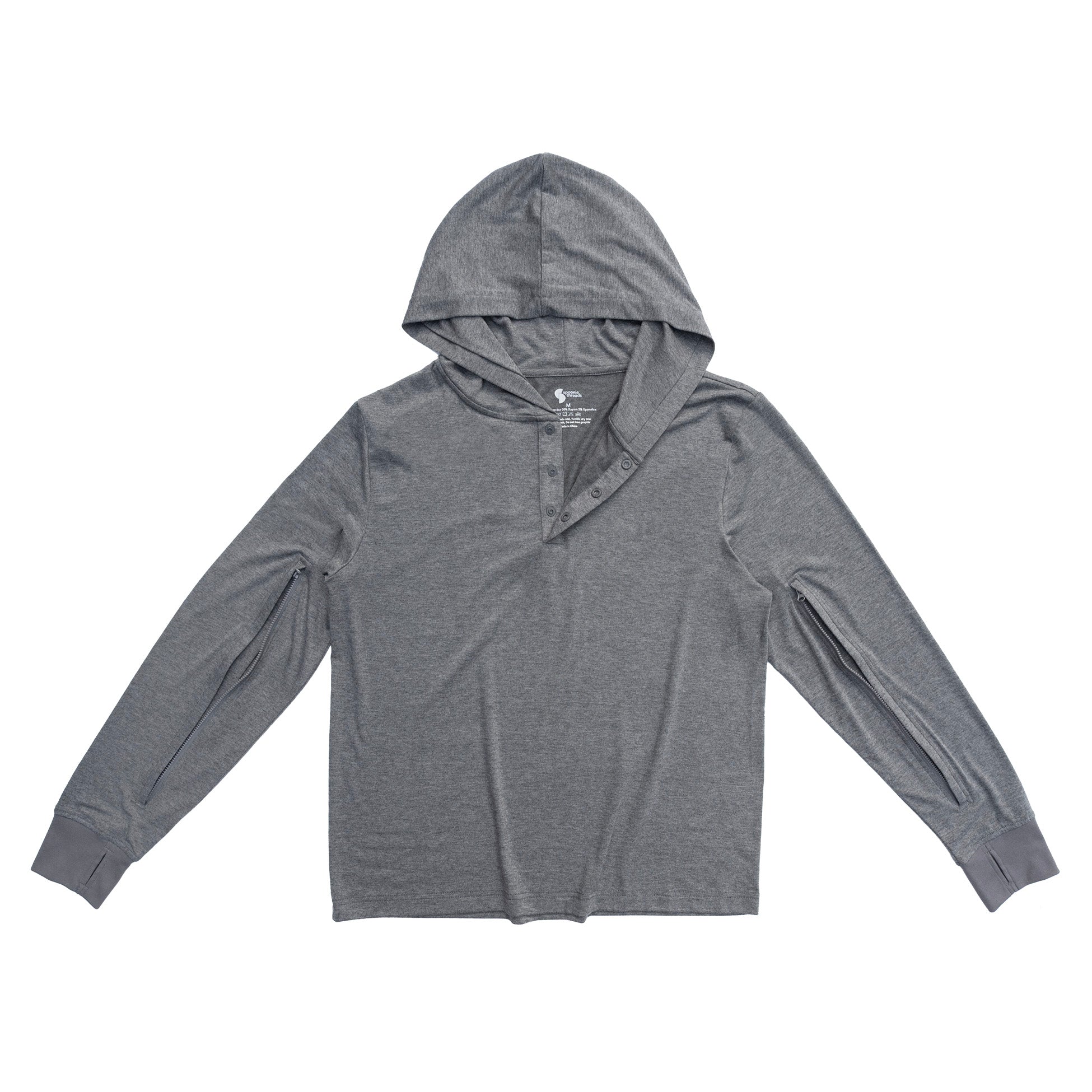 Arm and Chest Access Top with zippers open