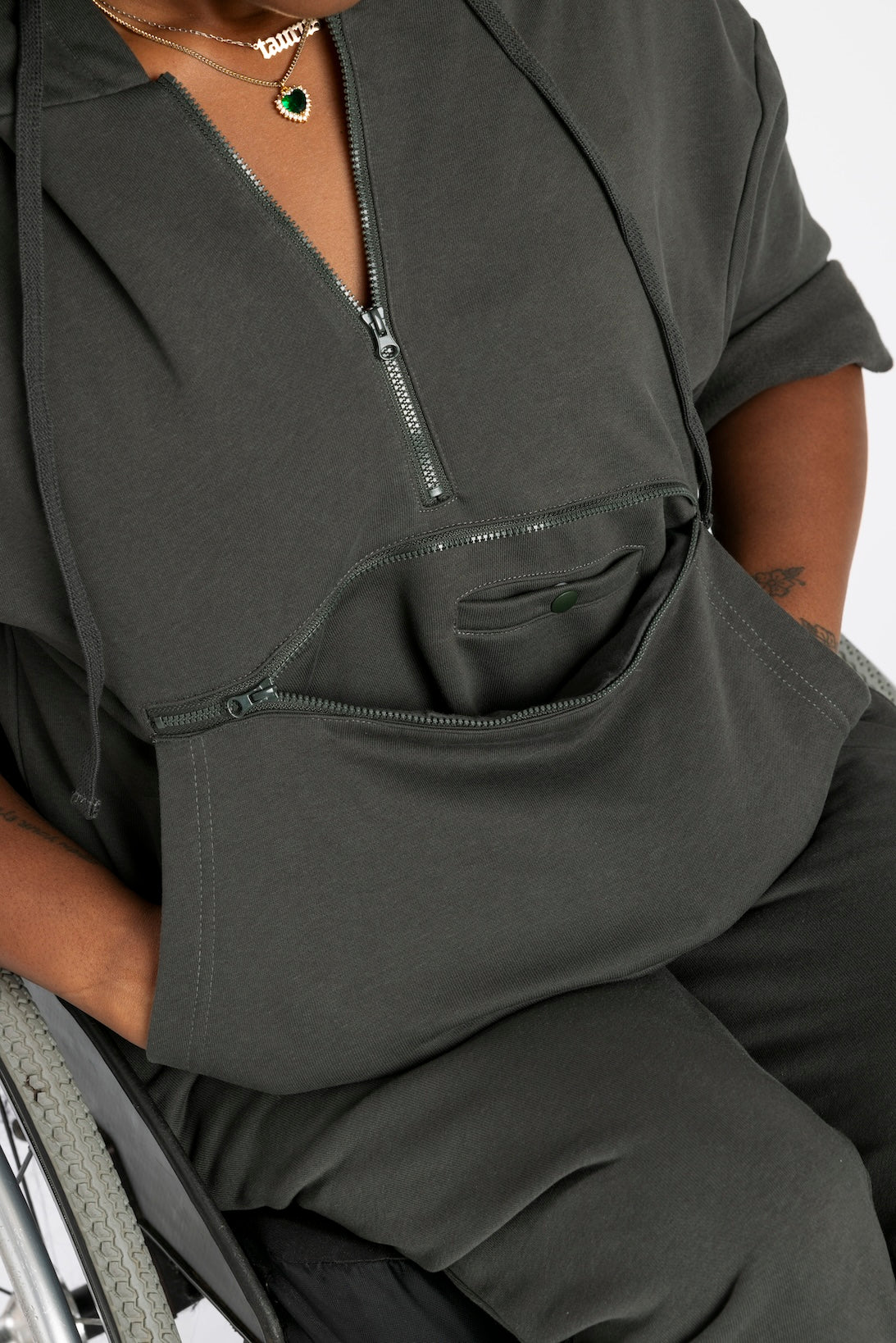 Long Sleeve Stripe Zip Funnel Neck Sweatshirt | Bonmarché