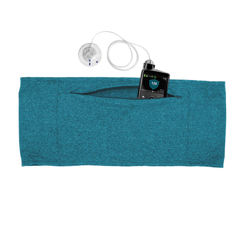 Open Teal Ultra Double Pocket Belt with insulin pump
