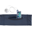 Black Double Pocket Belt carries T1D Insulin Pump, Glucose Monitor, Smartphone, Accessories, Epipen, Medical Devices
