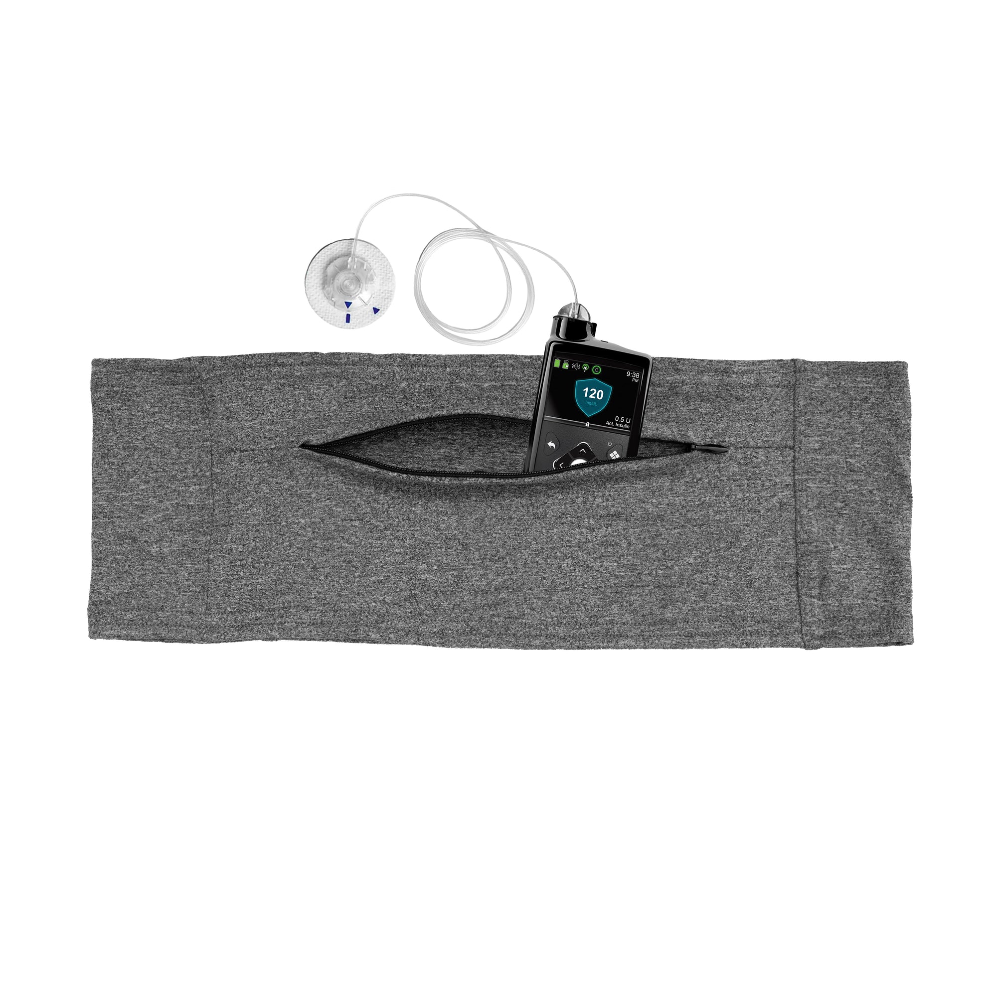 Steel Double Pocket Belt with insulin pump