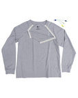 Gray Adult Snap Access Long-Sleeve Tee Shirt