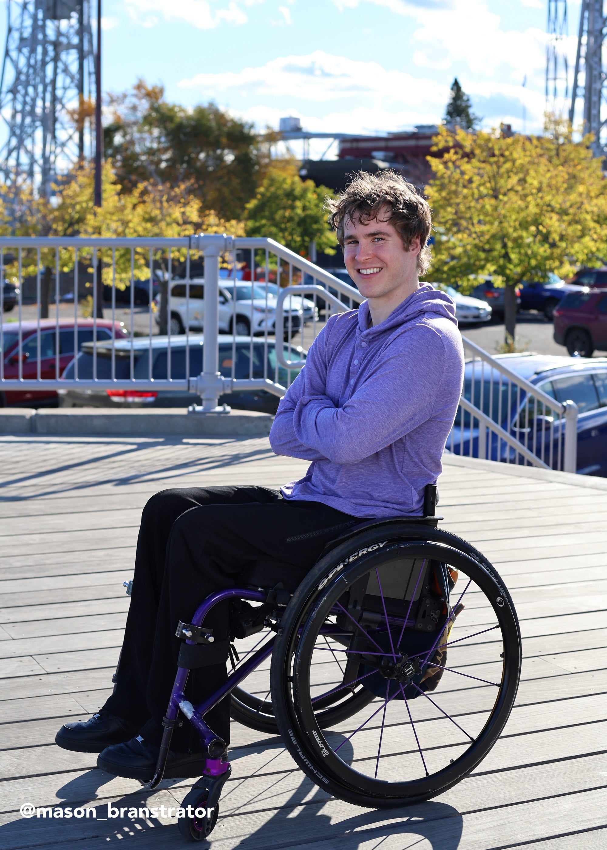 @mason_branstrator in lilac Arm and Chest Access Hooded Top