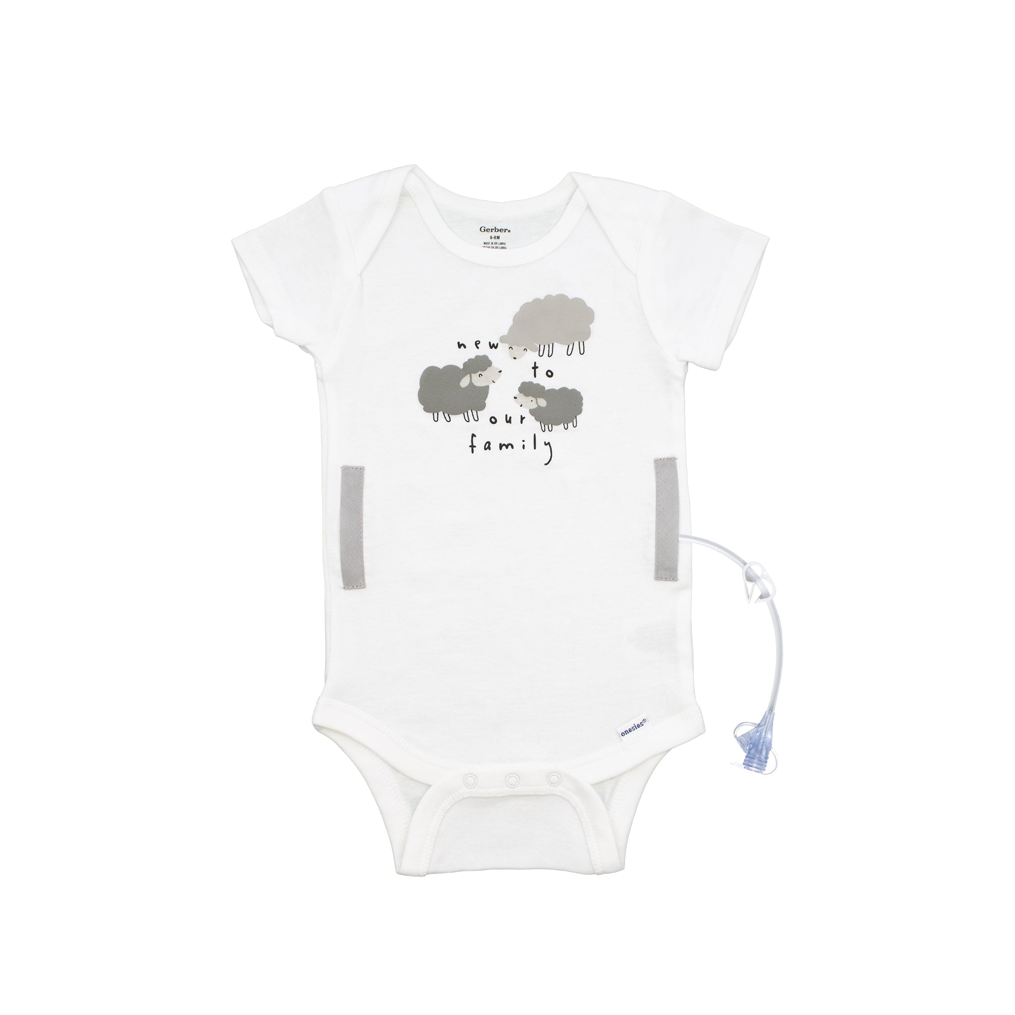 New To Our Family G-Tube Short Sleeve Baby Onesie FINAL CLEARANCE
