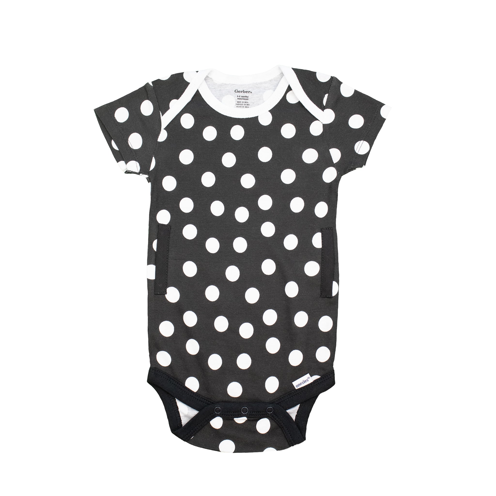 Black and White Polka Dots Short Sleeve Onesie FINAL CLEARANCE