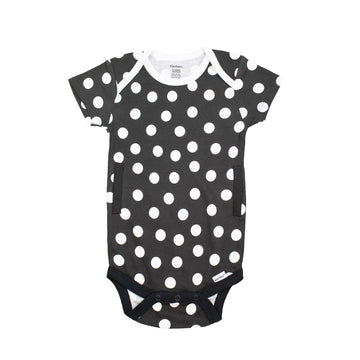 Black and White Polka Dots Short Sleeve Onesie