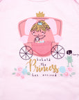 Pink Princess Carriage G-Tube Short Sleeve Baby Onesie FINAL CLEARANCE