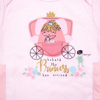 Pink Princess Carriage G-Tube Short Sleeve Baby Onesie