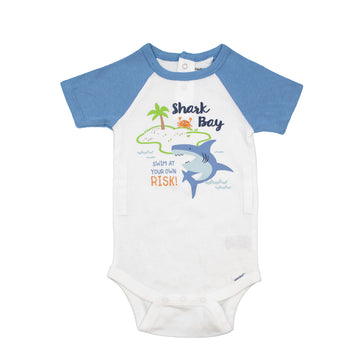 White Swim at Your Own Risk G-Tube Short Sleeve Baby Onesie