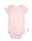 Beary Pink Stripes G-Tube Short Sleeve Baby Onesie FINAL CLEARANCE