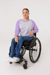 Purple Adult Raglan Chemo Port Access Tee Shirt