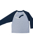 Navy Kids Raglan Chemo Port Access Tee Shirt