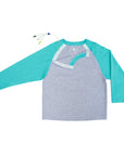 Teal Kids Raglan Chemo Port Access Tee Shirt