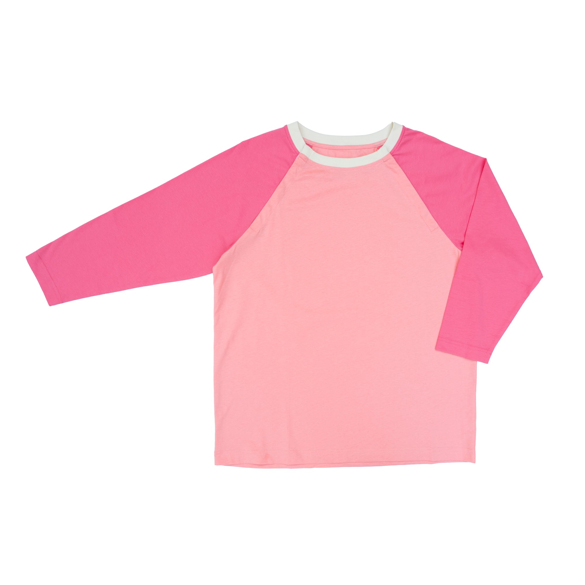 Flat of Sunset Colorblock Raglan Chemo Port Access Tee Shirt