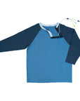 True Navy Colorblock Raglan Chemo Port Access Tee Shirt