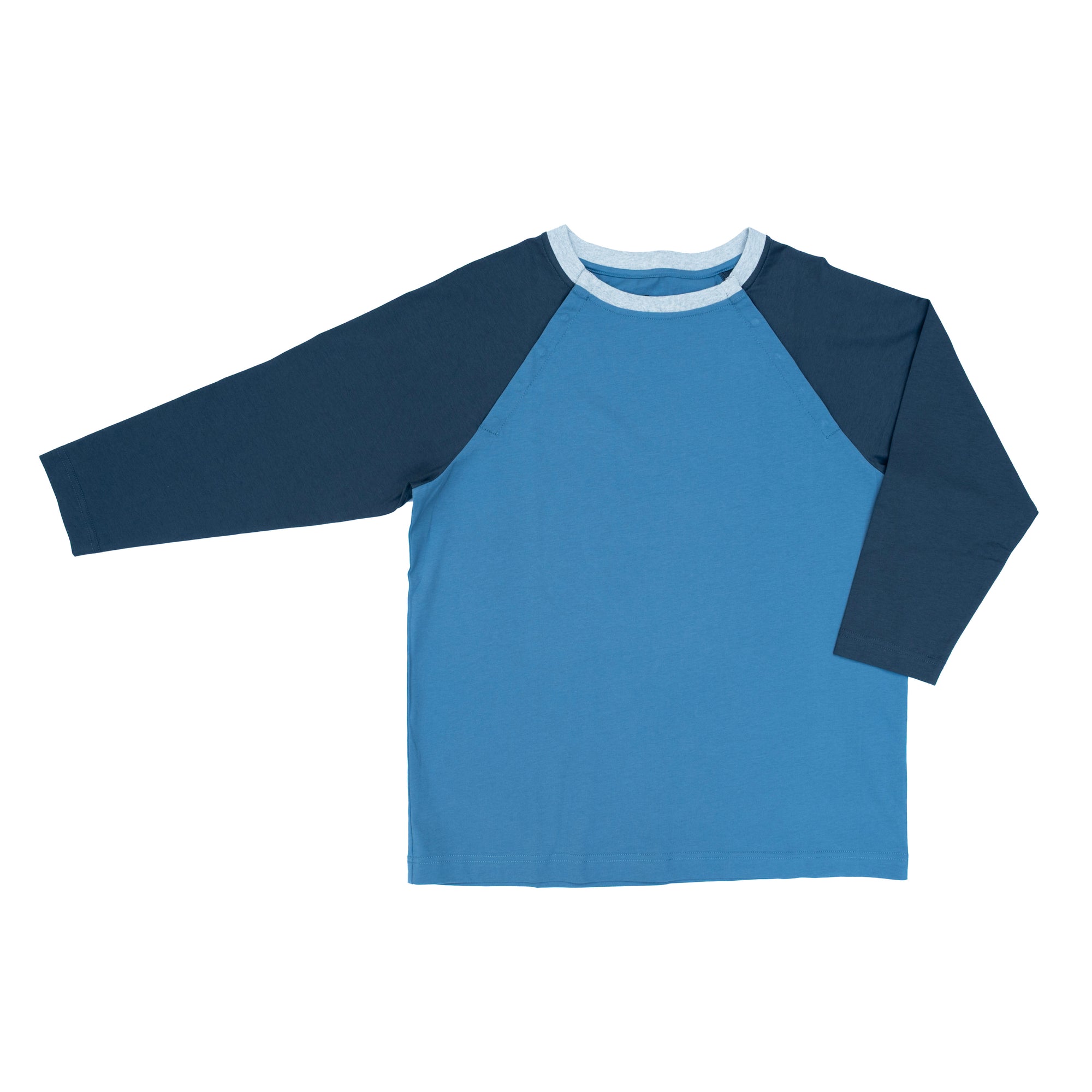 True Navy Colorblock Raglan Chemo Port Access Tee Shirt