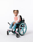 Gracie wearing Sherbet CB Kids Raglan Access Tee in wheelchair