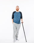 True Navy Colorblock Raglan Chemo Port Access Tee Shirt