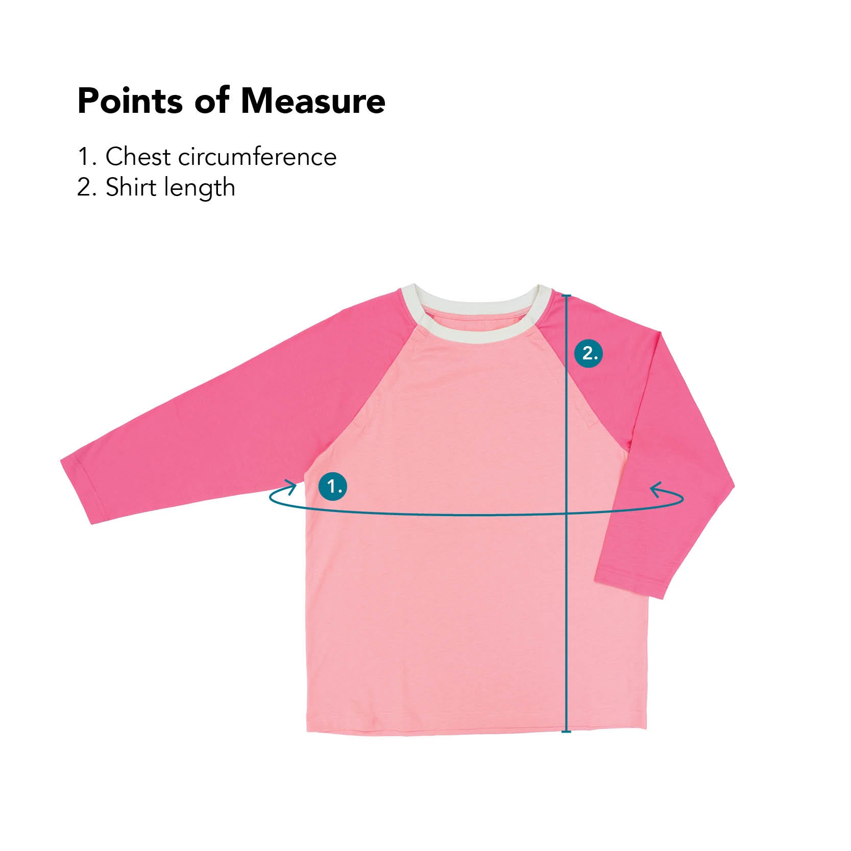 Points of Measure for Raglan Access Tee