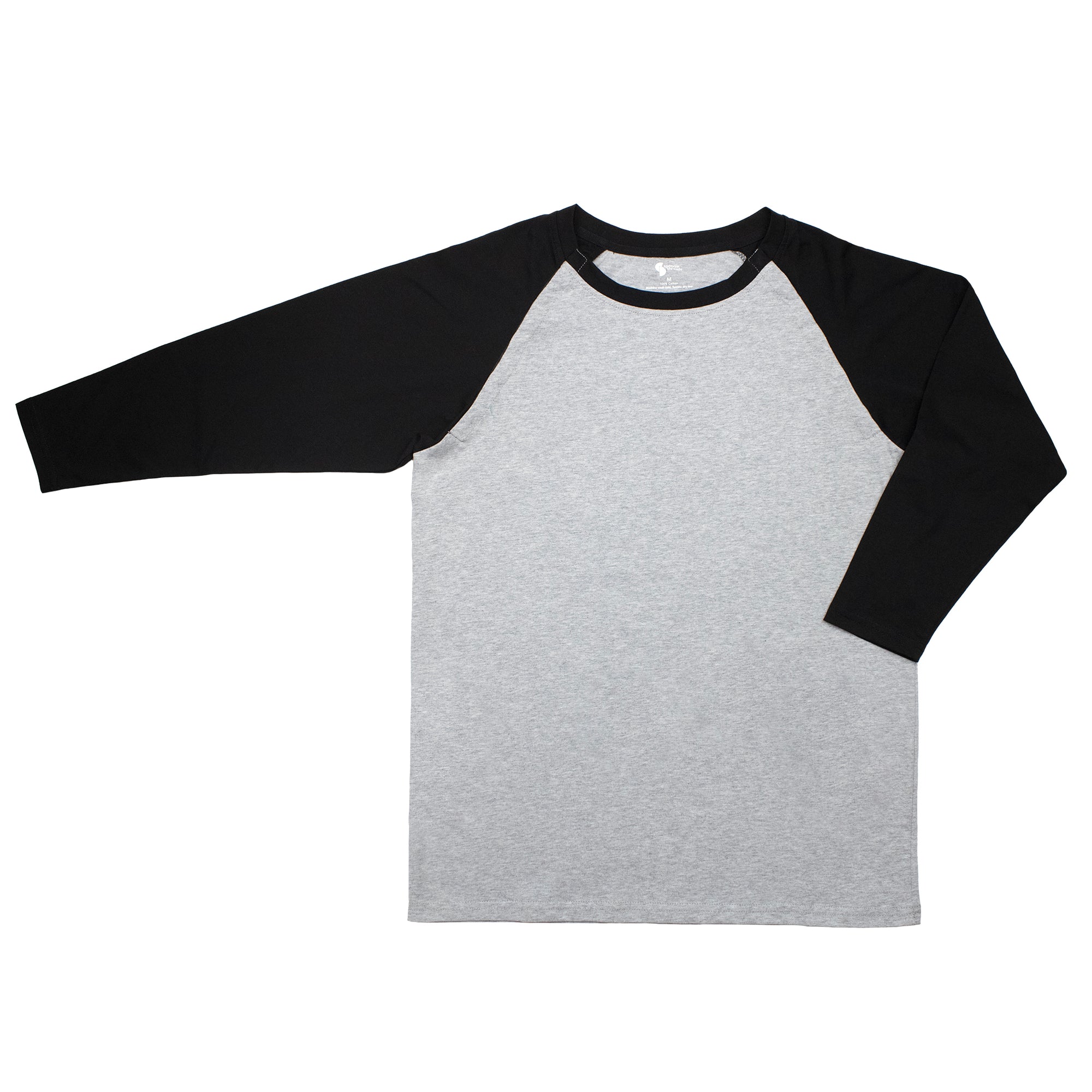 Flat of black Adult Raglan Chemo Port Access Tee Shirt