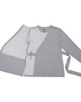 Gray Adult Chest Access Fleece Wrap Top